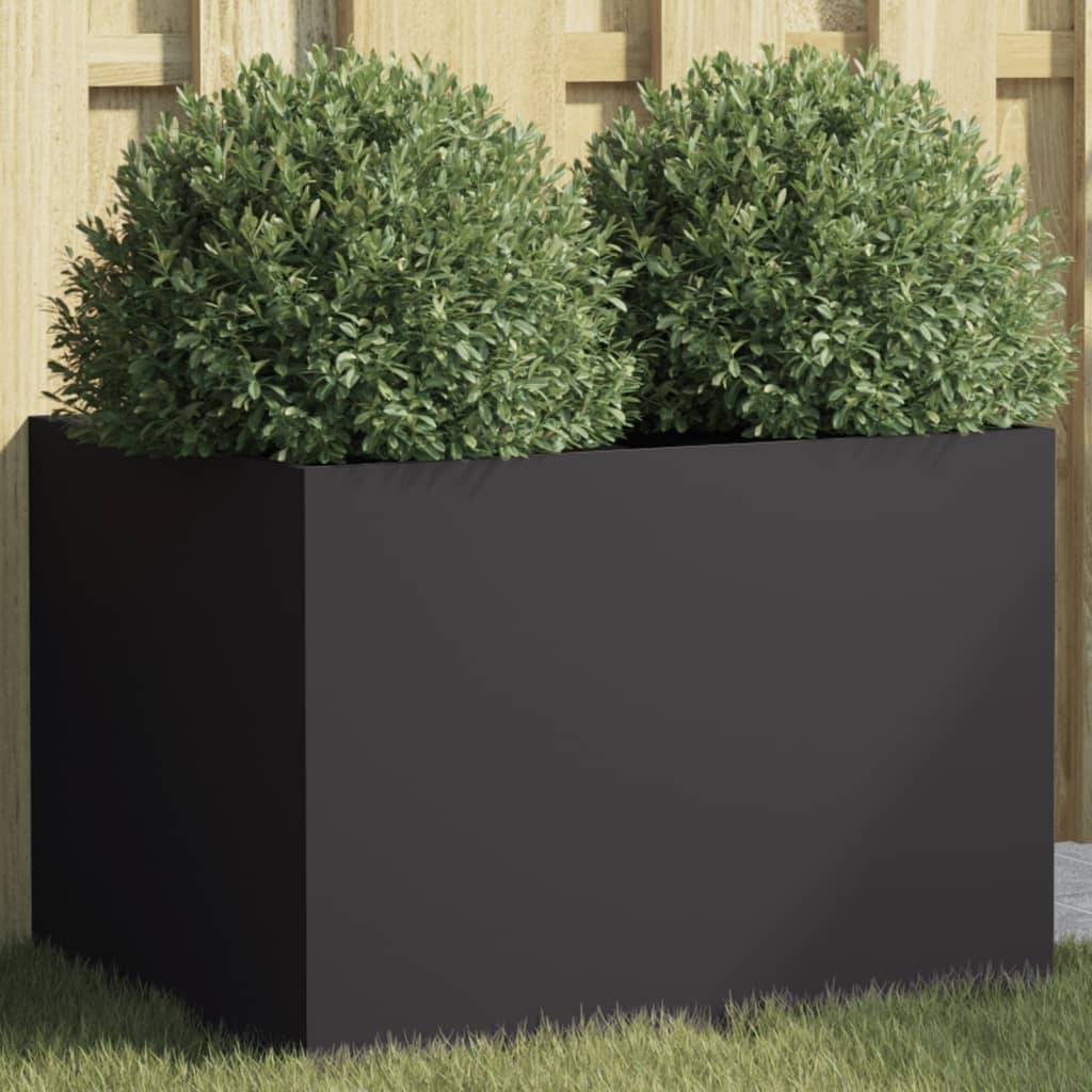 Jardinière | Pot de fleurs | Cache-pot | Bac à fleurs noir 62x47x46 cm acier - Image 2