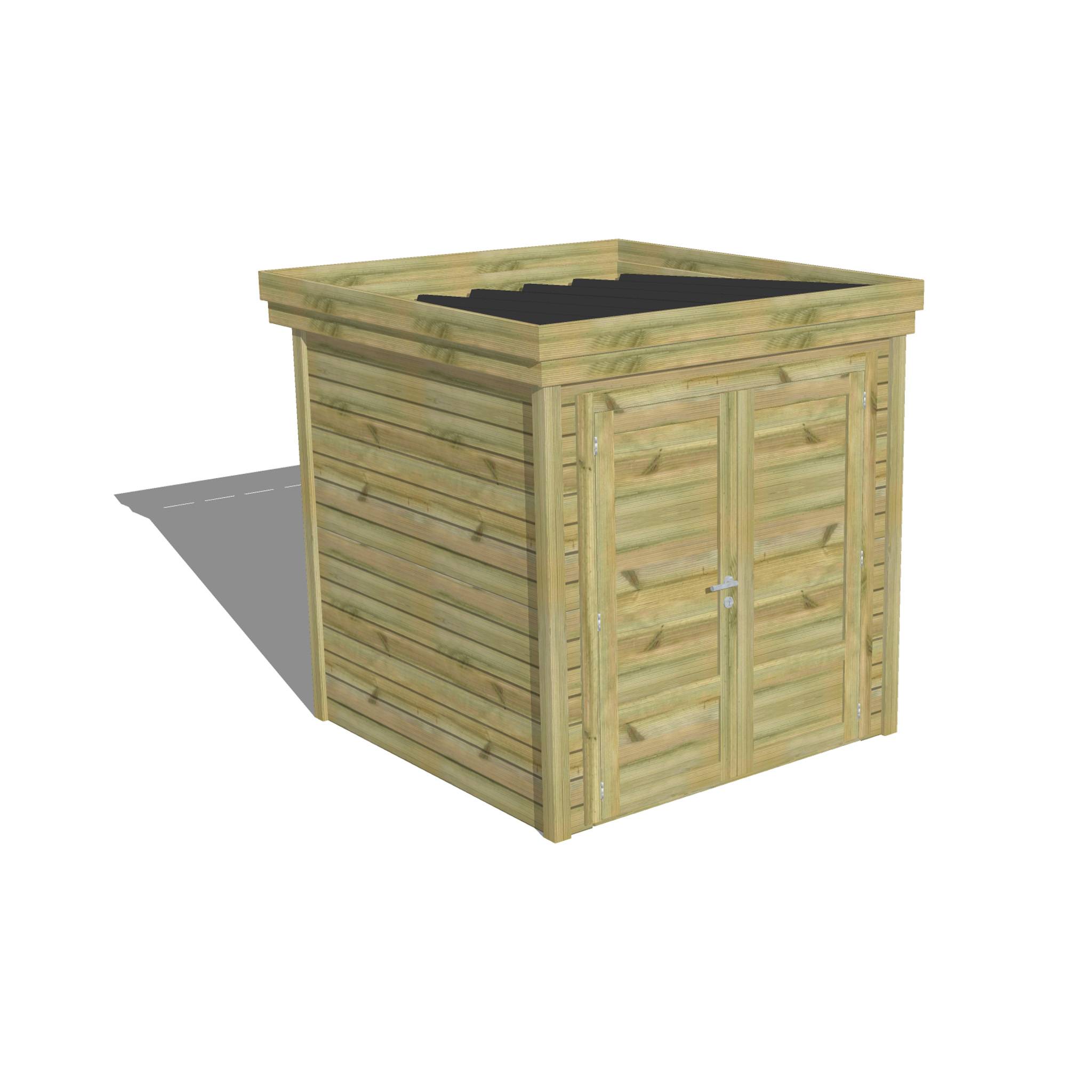 ABRI DE JARDIN bois  autoclave 27mm - 2,14x2,14m / 5m2 - Bac acier - Abri Français - Image 1