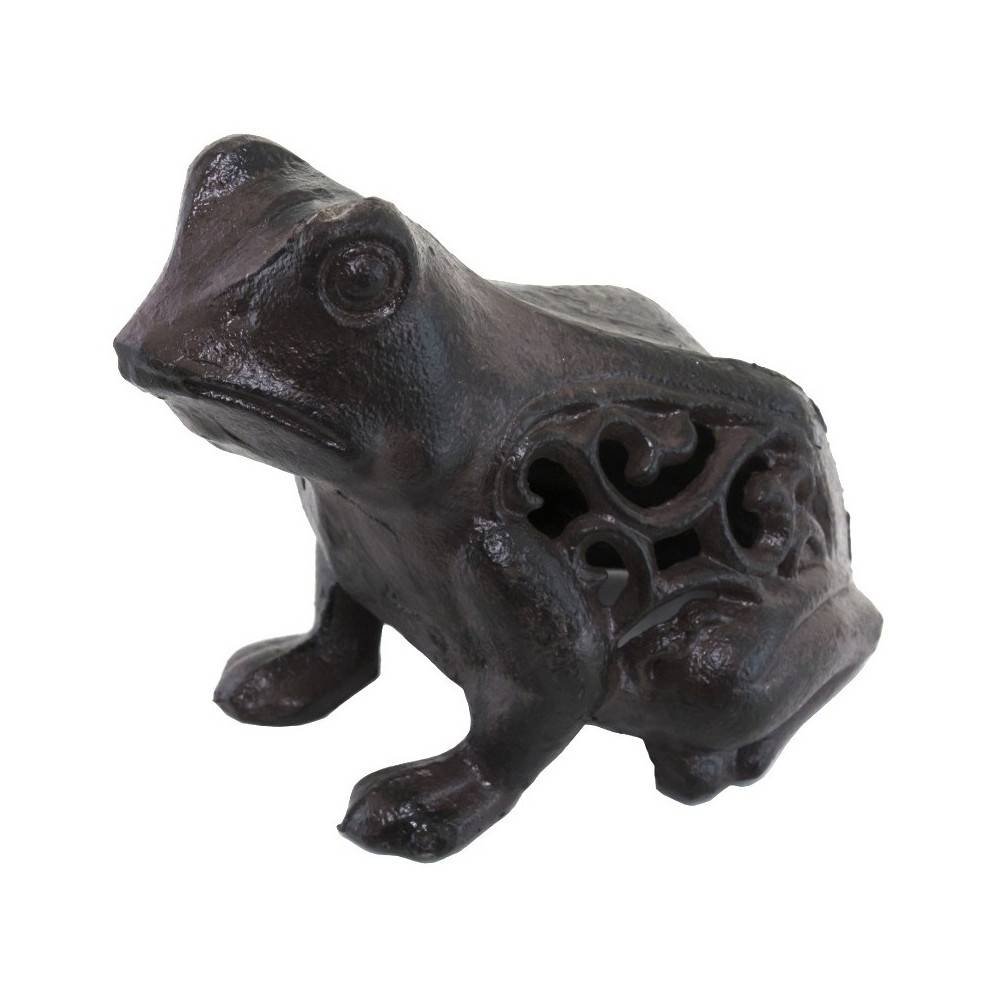Grenouille en fonte marron 13 x 11 cm Chemin de campagne - Image 1