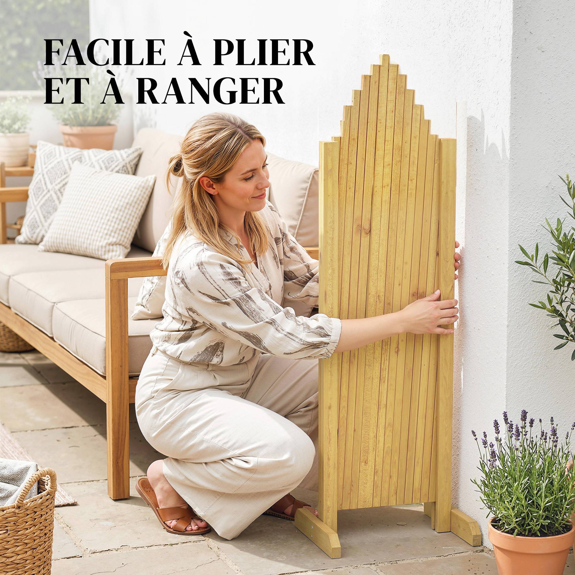 Lot de 2 barrières extensibles bois de sapin naturel 180 x 30 x 103 cm - PANGIVO - Image 8