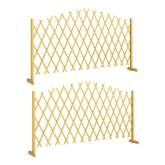 Lot de 2 barrières extensibles bois de sapin naturel 180 x 30 x 103 cm - PANGIVO - Image 1
