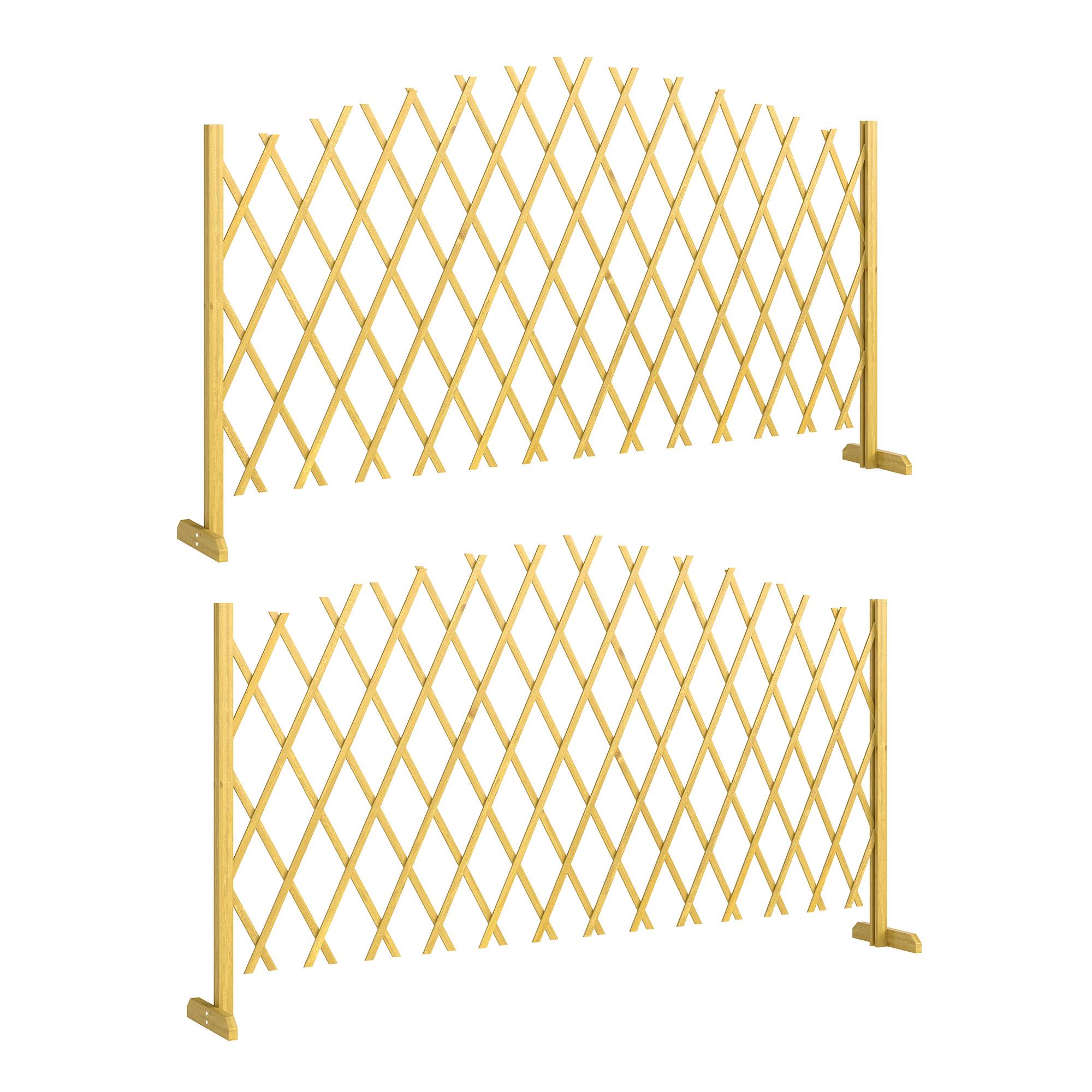 Lot de 2 barrières extensibles bois de sapin naturel 180 x 30 x 103 cm - PANGIVO