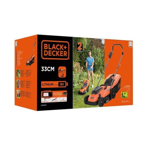 Black & Decker - Tondeuse à Gazon sans fil18V, 33 cm - BLACK+DECKER - avec 2 batteries 18V 2.0Ah - chargeur - BCMW3318L2-QW - Image 8