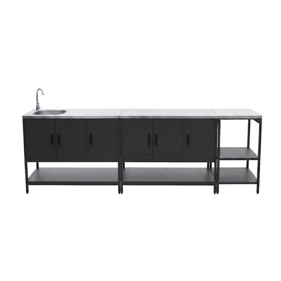 sweeek - Cuisine extérieure 3 modules acier inoxydable noir | sweeek - Image 2