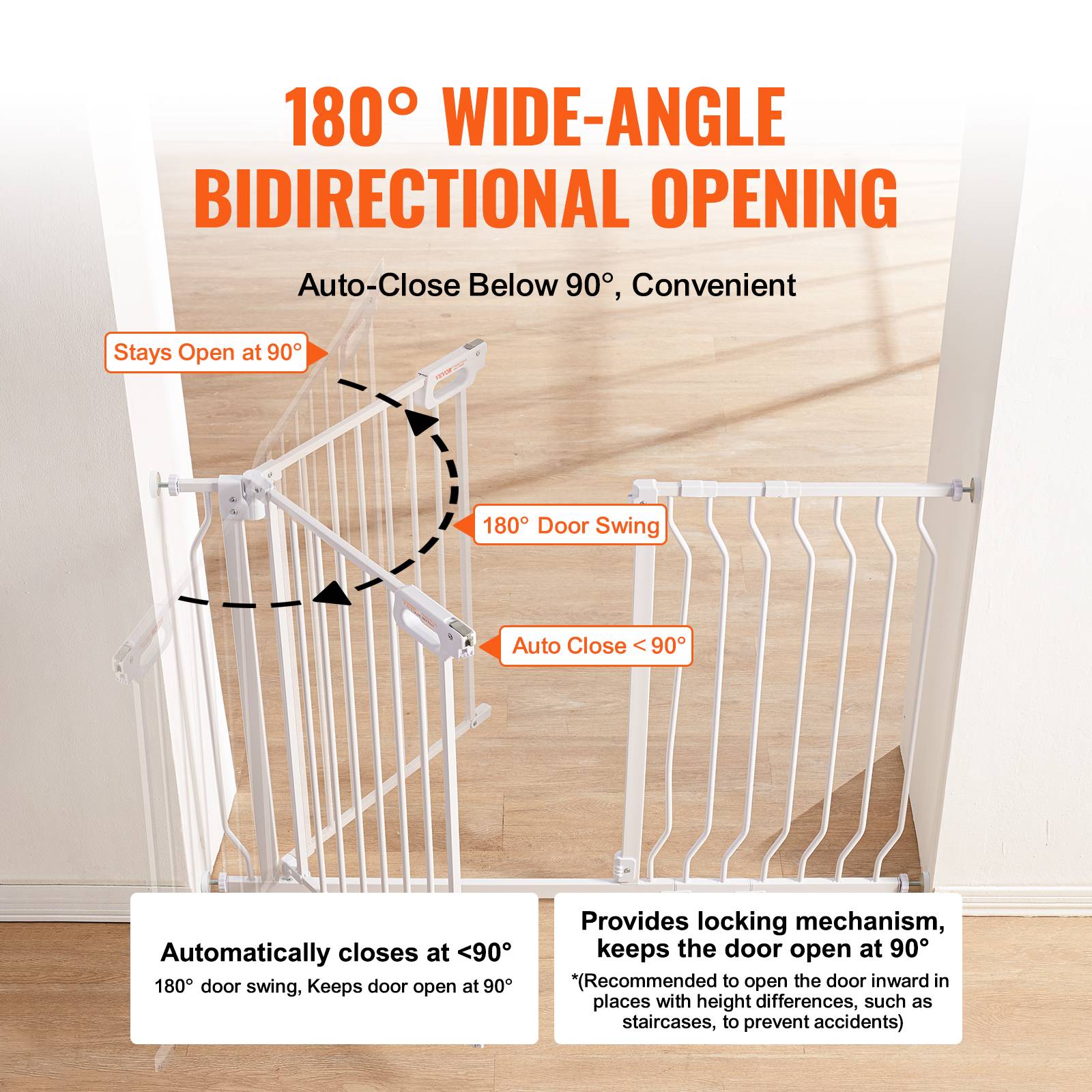 VEVOR Barrière de Sécurité Extensible Clôture Enfant Chien 75-123x76 cm Escalier - Image 4