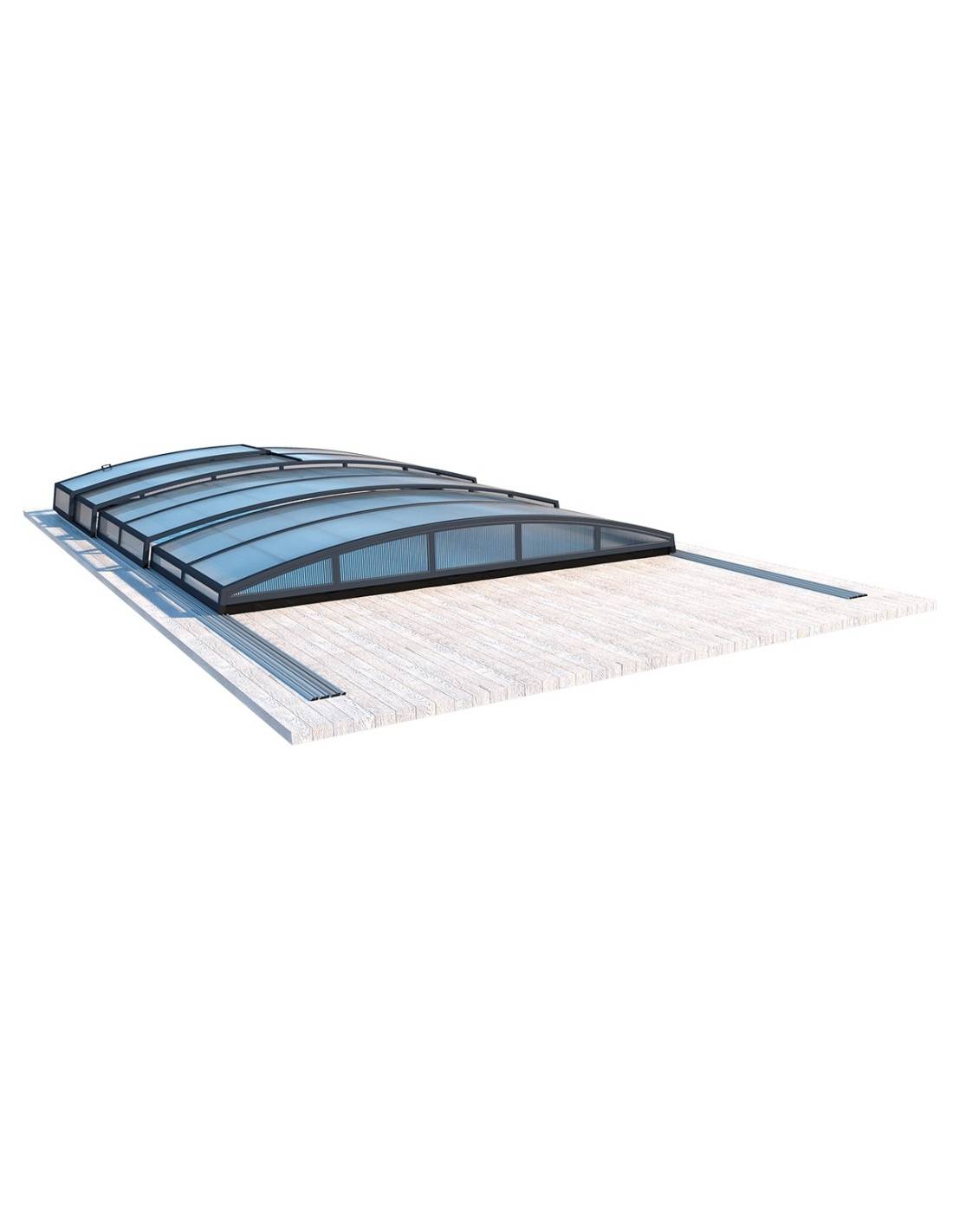Altanka - Abri de piscine Skyline pour les modèles 6,20x3 m - BAS87, BAS787 - polycarbonate alvéolaire 8 mm - Couleur Ral7016 Graphite - ECO313 - Image 5