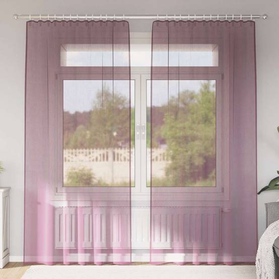 Rideaux - Panneaux de rideau en voile avec boucles 2 pcs violet 140x245 cm - Image 2