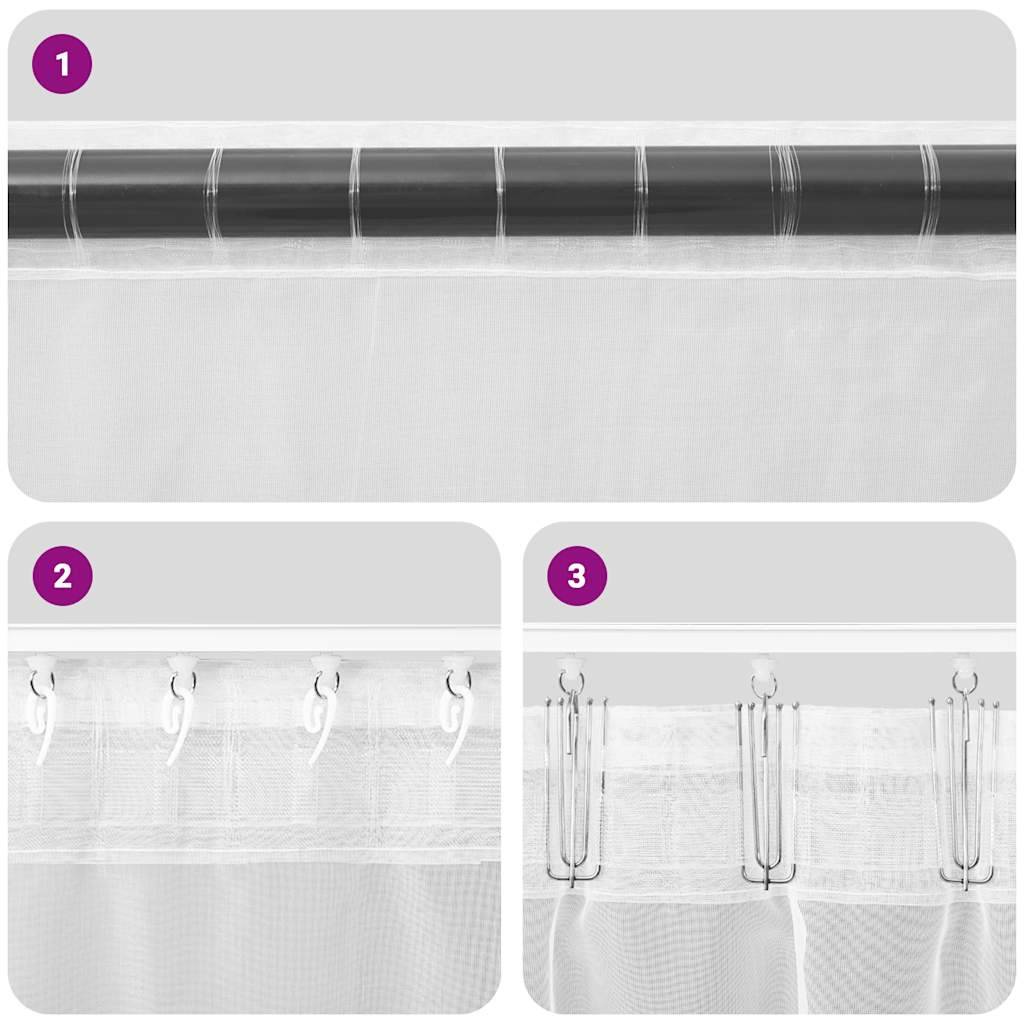 Rideaux - Panneaux de rideau en voile avec boucles 2 pcs violet 140x245 cm - Image 7