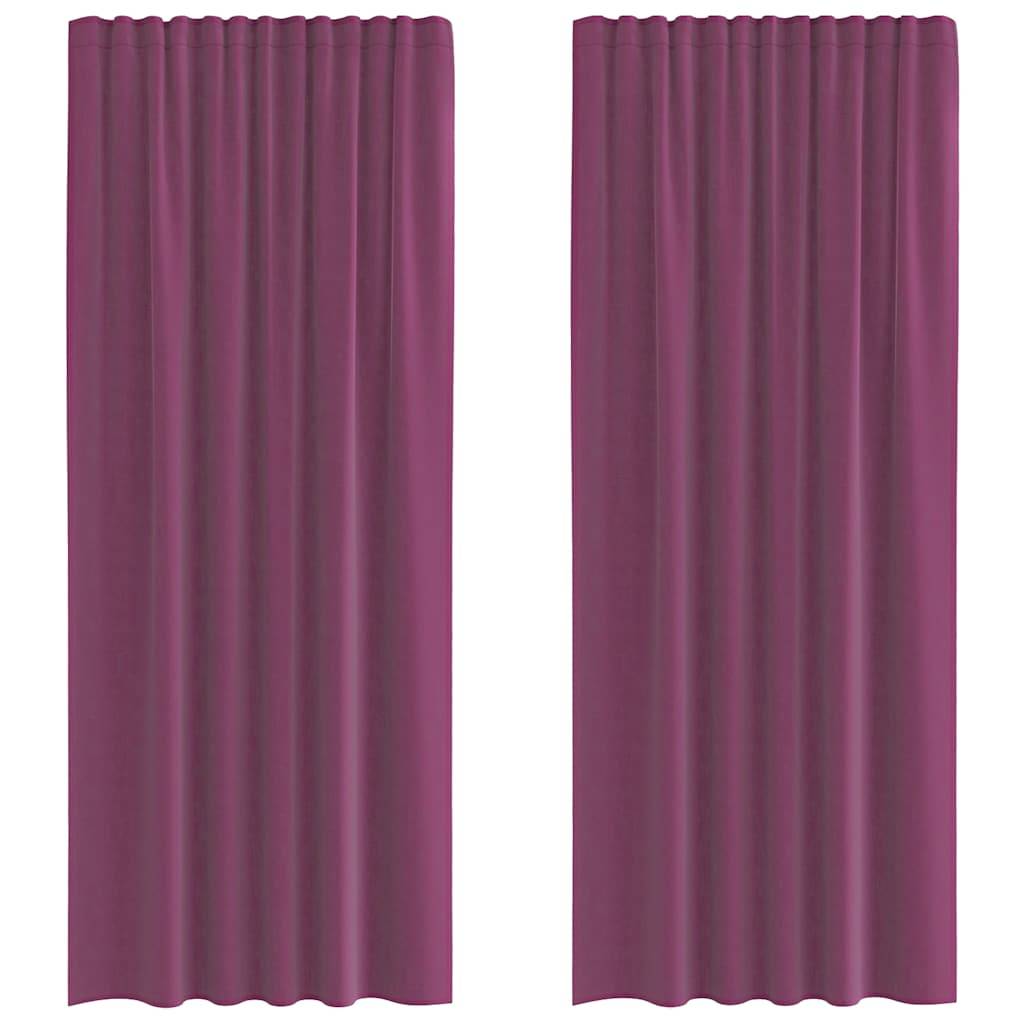 Rideaux - Panneaux de rideau en voile avec boucles 2 pcs violet 140x245 cm - Image 1