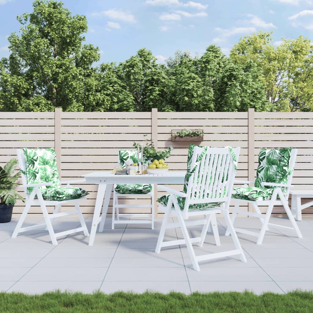 PANGIVO - Lot de 4 coussins de chaise à dossier bas tissu Oxford motif feuilles 100 x 50 x 7 cm - PANGIVO - Image 1