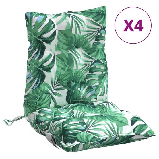 PANGIVO - Lot de 4 coussins de chaise à dossier bas tissu Oxford motif feuilles 100 x 50 x 7 cm - PANGIVO - Image 2