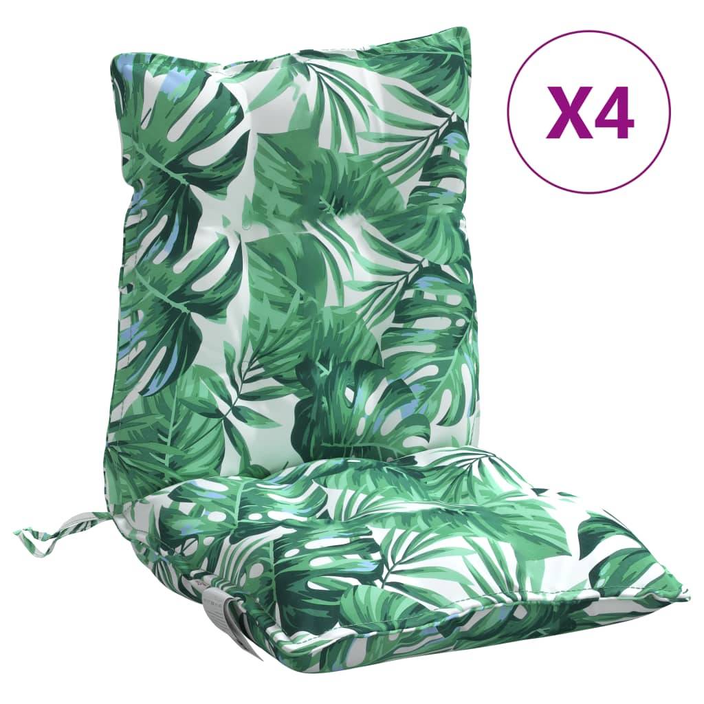 PANGIVO - Lot de 4 coussins de chaise à dossier bas tissu Oxford motif feuilles 100 x 50 x 7 cm - PANGIVO - Image 2