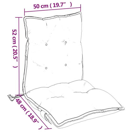 PANGIVO - Lot de 4 coussins de chaise à dossier bas tissu Oxford motif feuilles 100 x 50 x 7 cm - PANGIVO - Image 10