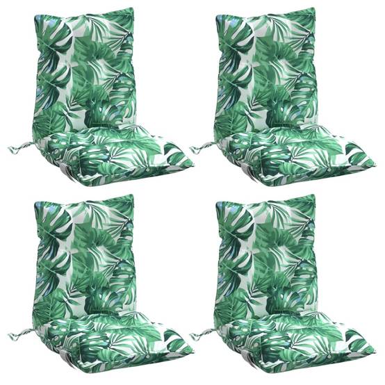 PANGIVO - Lot de 4 coussins de chaise à dossier bas tissu Oxford motif feuilles 100 x 50 x 7 cm - PANGIVO - Image 3