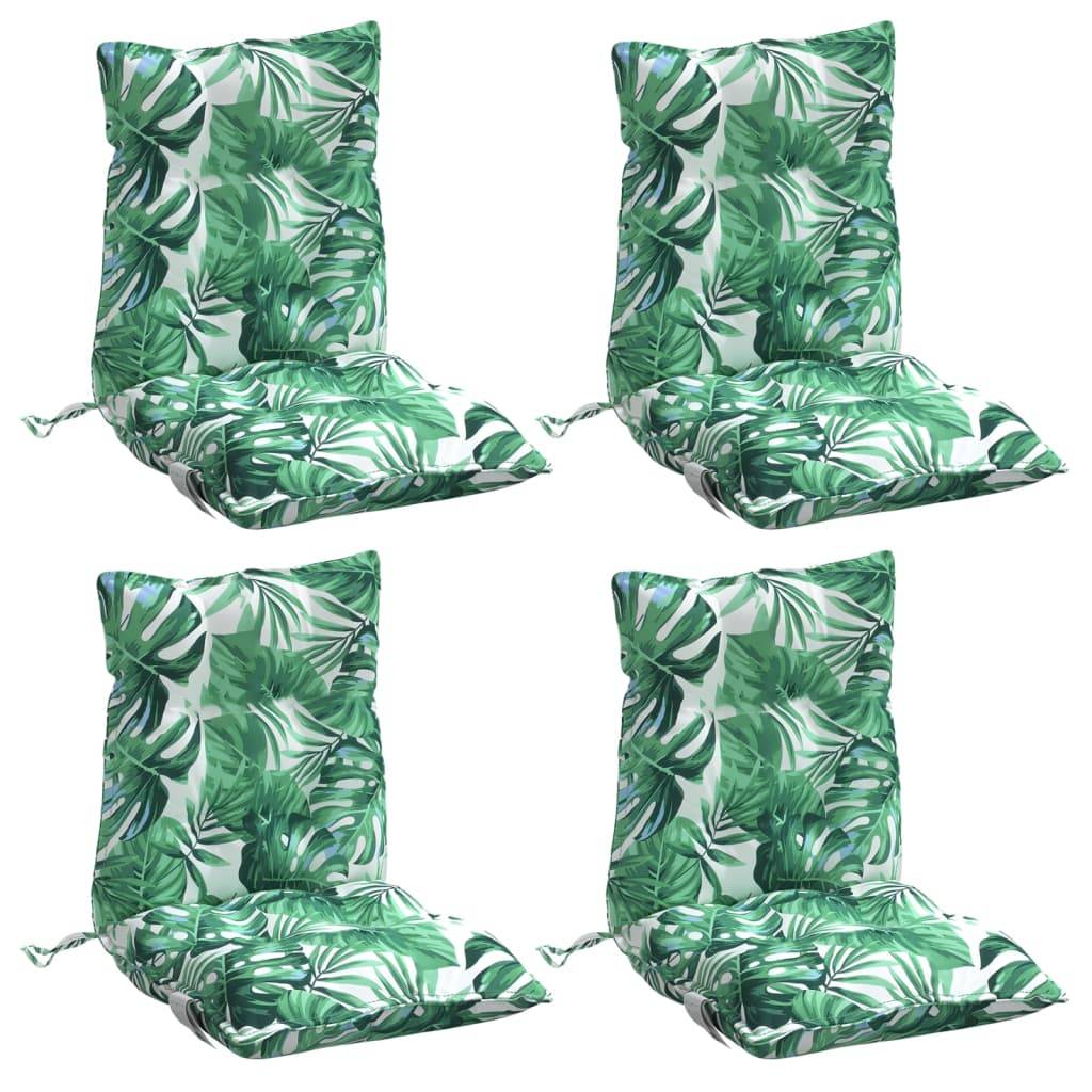 PANGIVO - Lot de 4 coussins de chaise à dossier bas tissu Oxford motif feuilles 100 x 50 x 7 cm - PANGIVO - Image 3