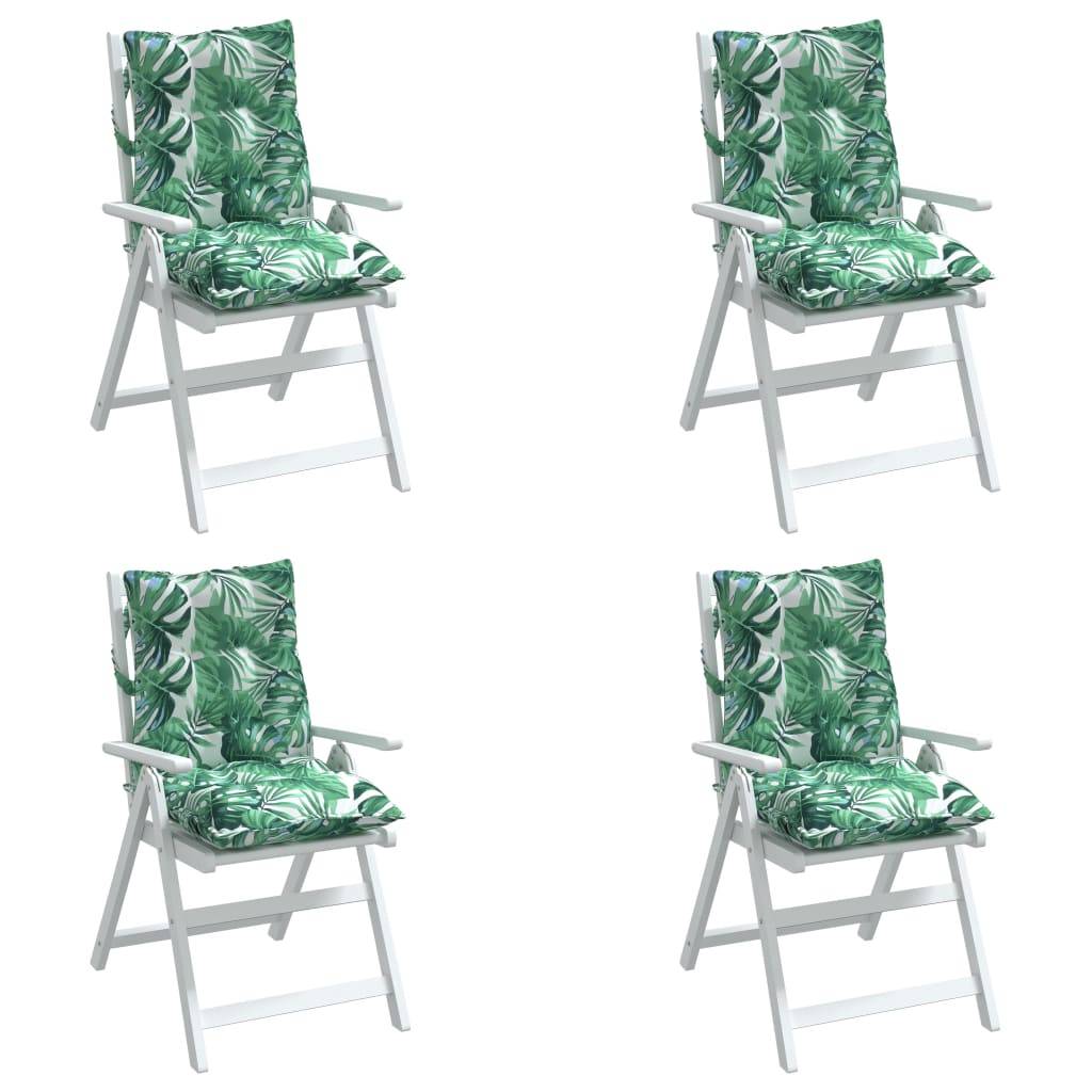 PANGIVO - Lot de 4 coussins de chaise à dossier bas tissu Oxford motif feuilles 100 x 50 x 7 cm - PANGIVO - Image 4