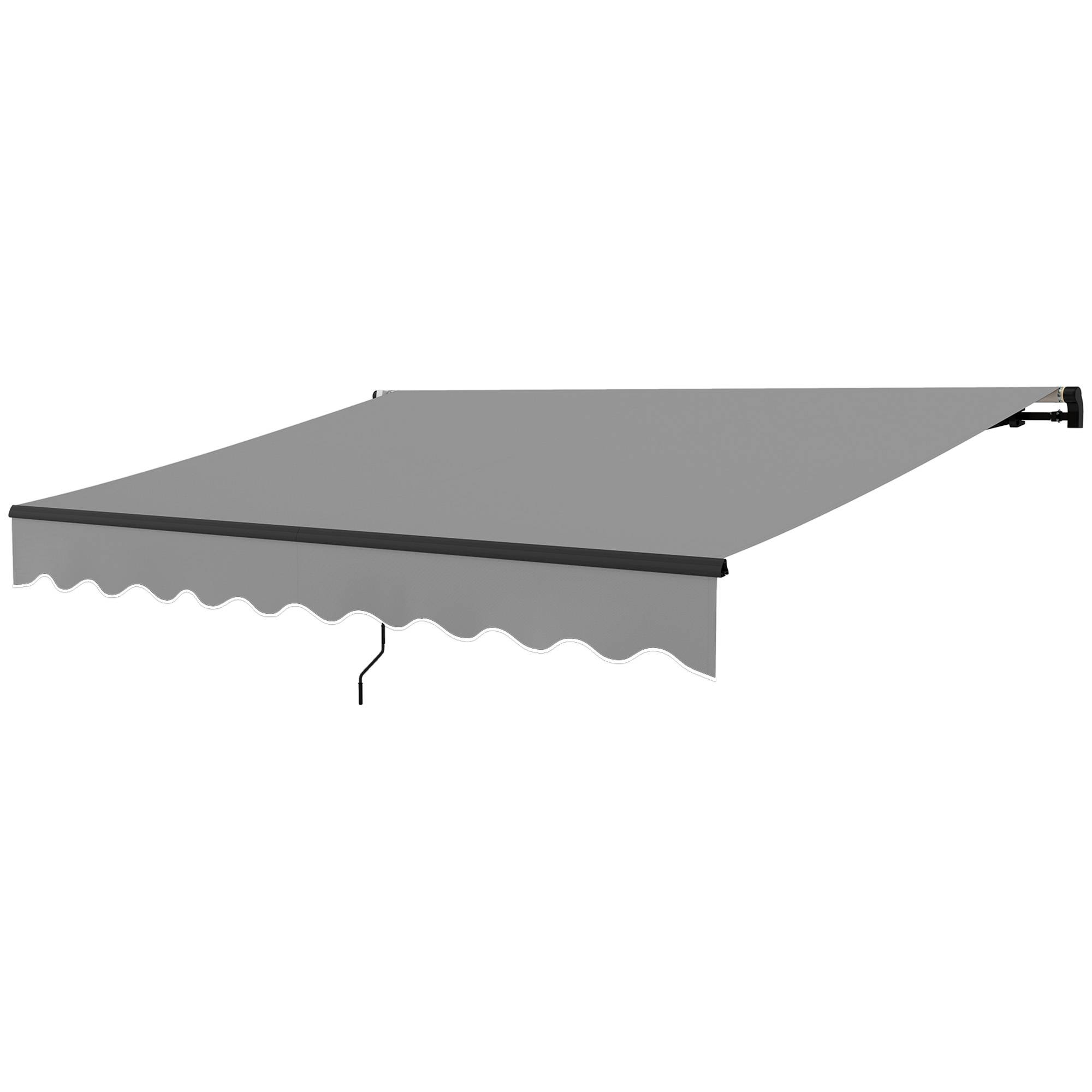 Store banne rétractable en aluminium pour fenêtres et portes, protection UV30+, inclinaison réglable, 360 x 220 cm, gris - Image 2