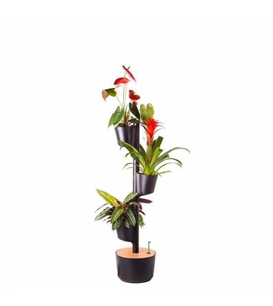 Jardinière verticale CitySens noire avec 3 pots et arrosage automatique digital - Image 1