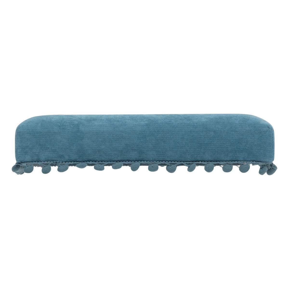2 en 1 Pouf pliant et coffre de rangement Bleu 40 x 39 cm - Image 3
