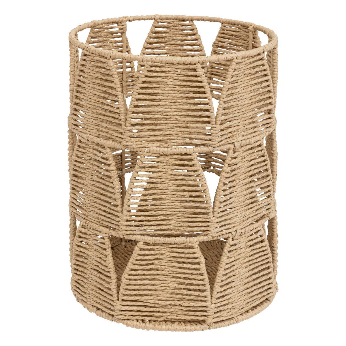 Lot de 2 Paniers de rangement Beige D 28 et D 23 cm - Image 2
