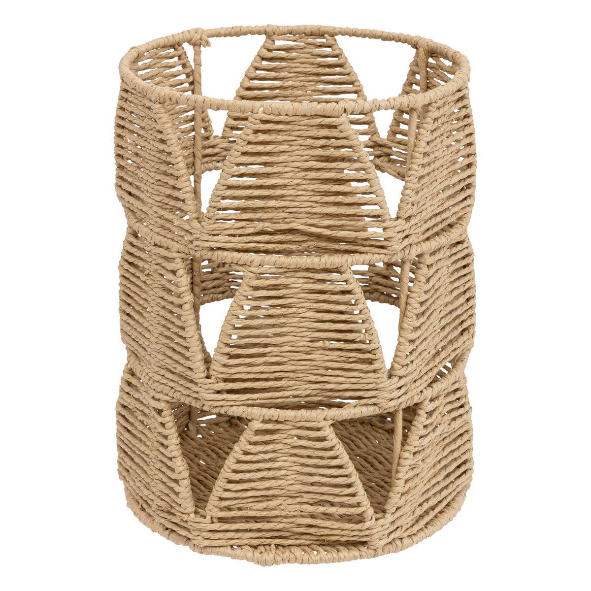 Lot de 2 Paniers de rangement Beige D 28 et D 23 cm - Image 3
