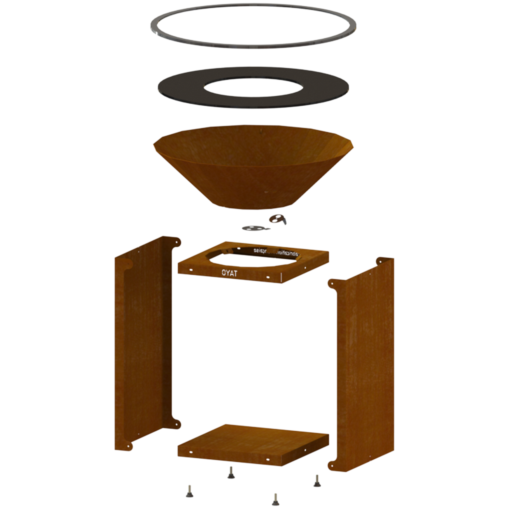 Brasero B.B.O 78 Cognac - Ø75 cm Acier corten - OYAT - Image 4
