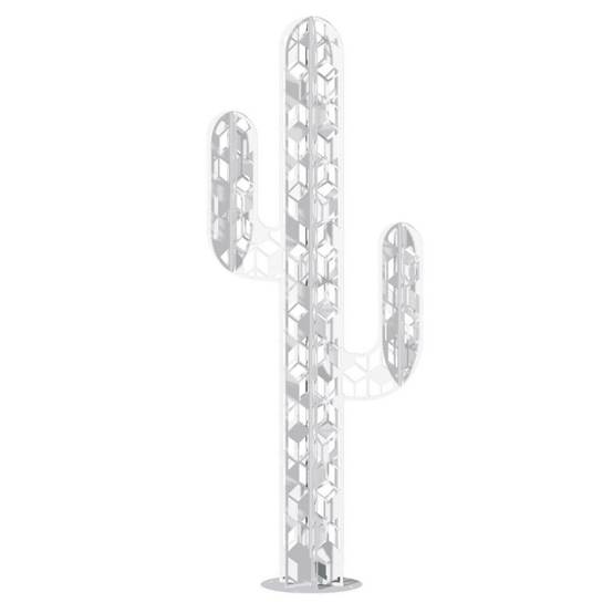 Cactus métal 3 branches origami - Blanc 170 cm - Jardinex - Image 1
