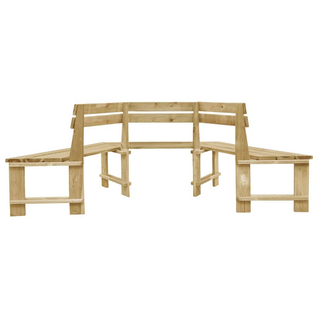 Helloshop26 - Banc de jardin meuble de patio d'extérieur terrasse 240 x 208 x 87 cm bois de pin imprégné - Image 3