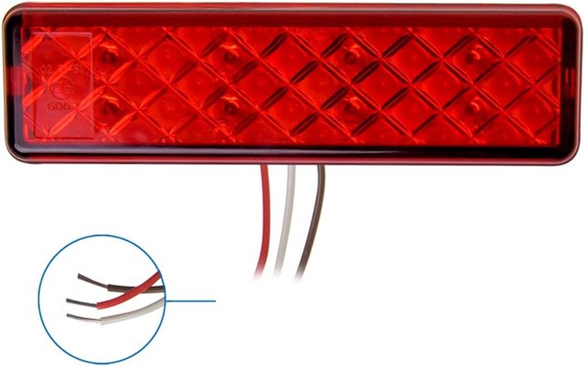 Entrepotbrico - Feu arrière 12 / 24v 2 Fonctions 13,5 X 3,8 Cm Led - Image 2