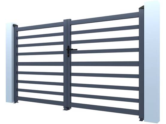 Portail Aluminium Ajouré "martin" - 340 X 180 Cm - Gris -habitat Et Jardin - Image 4
