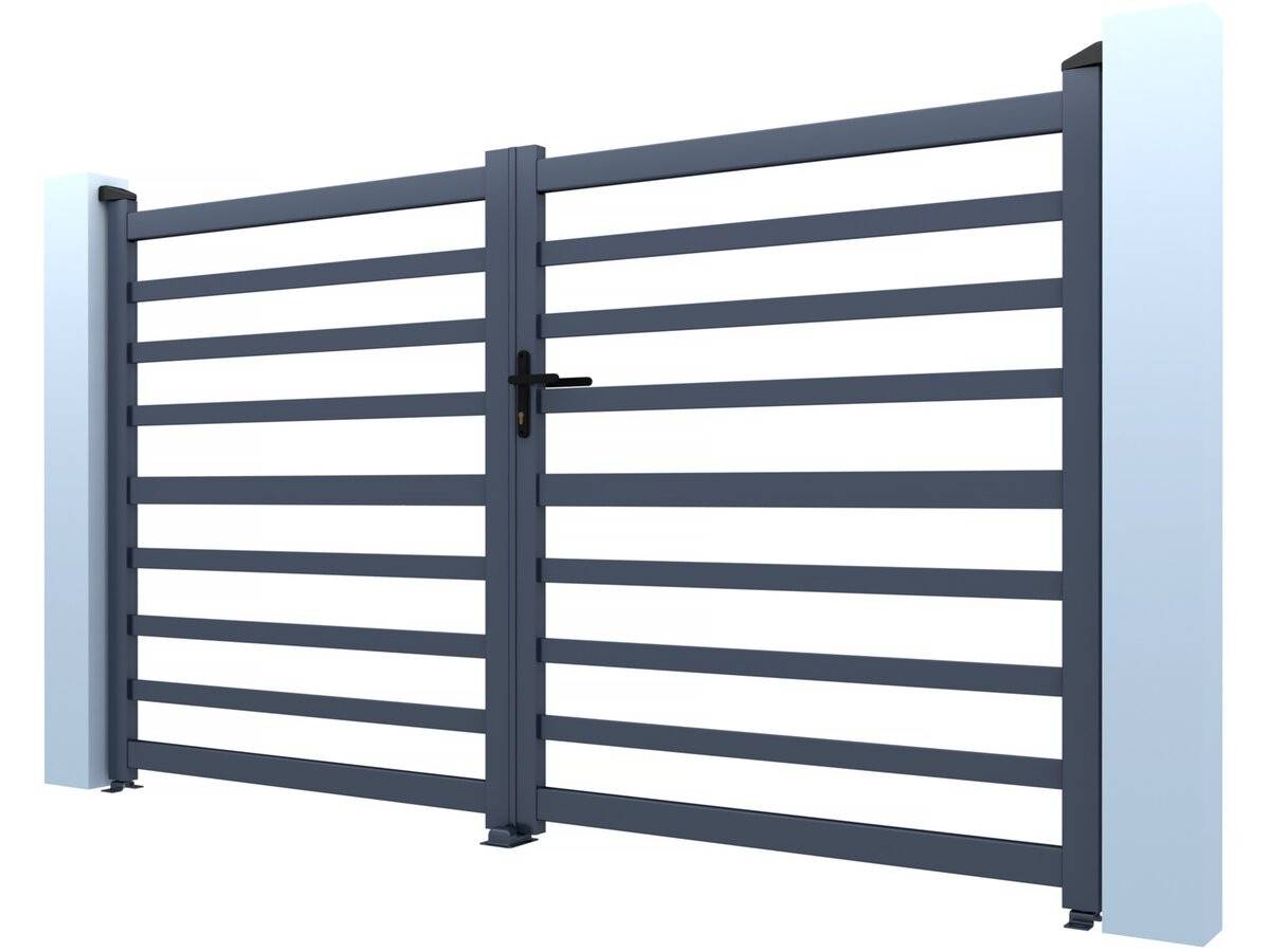 Portail Aluminium Ajouré "martin" - 340 X 180 Cm - Gris -habitat Et Jardin - Image 4