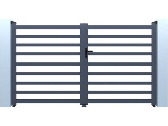 Portail Aluminium Ajouré "martin" - 340 X 180 Cm - Gris -habitat Et Jardin - Image 1