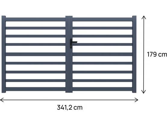 Portail Aluminium Ajouré "martin" - 340 X 180 Cm - Gris -habitat Et Jardin - Image 3