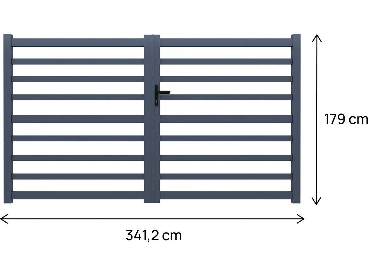 Portail Aluminium Ajouré "martin" - 340 X 180 Cm - Gris -habitat Et Jardin - Image 3