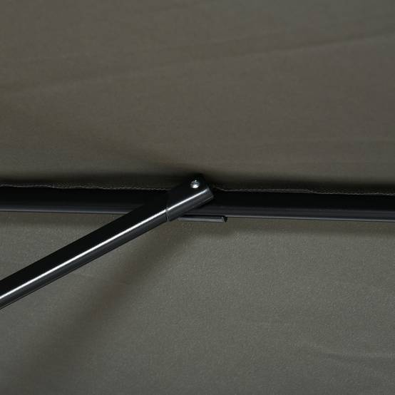 Parasol déporté carré inclinable manivelle avec pied en acier dim. 2,5L x 2,5l m alu. polyester gris - Image 10