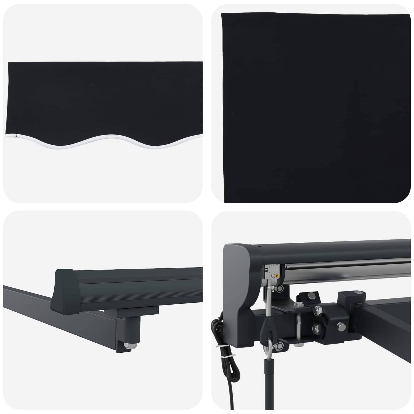 Vidaxl - Cadre d'auvent Noir 450 × 300 cm Polyester avec revêtement PU vidaXL 3330968 - Image 9