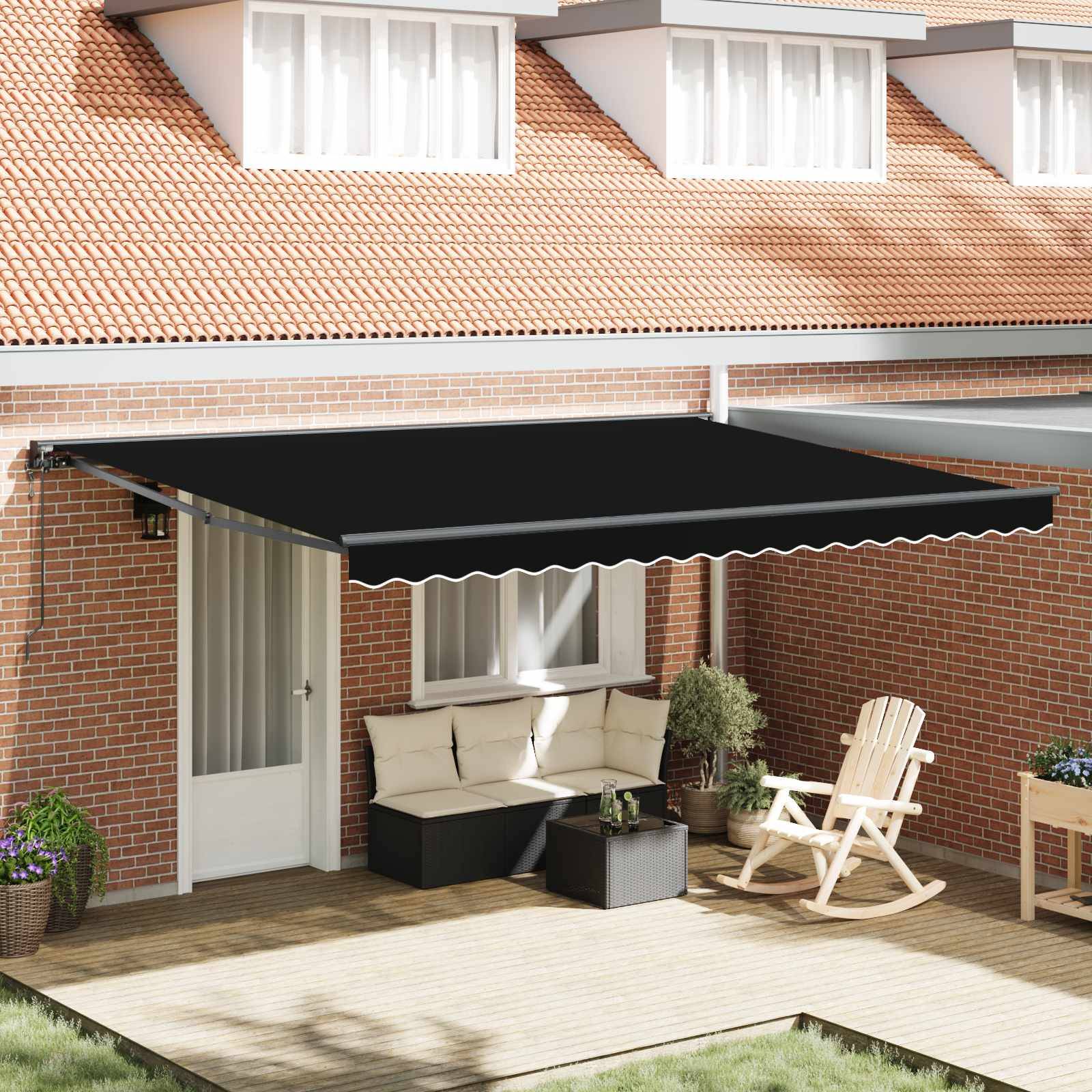 Vidaxl - Cadre d'auvent Noir 450 × 300 cm Polyester avec revêtement PU vidaXL 3330968 - Image 1