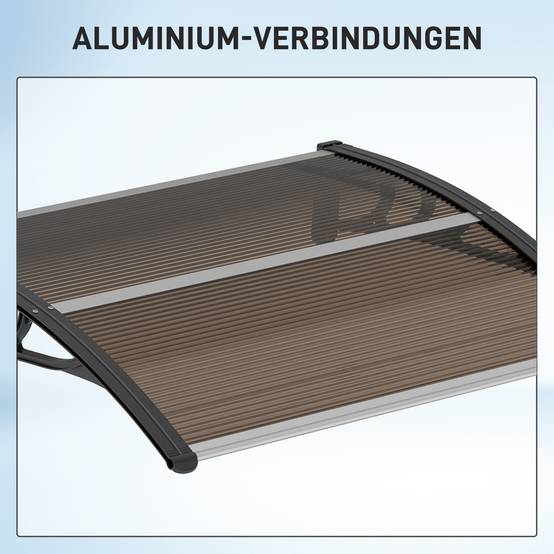 Auvent de porte polycarbonate transparent 120 x 75 x 23 cm - PANGIVO - Image 9