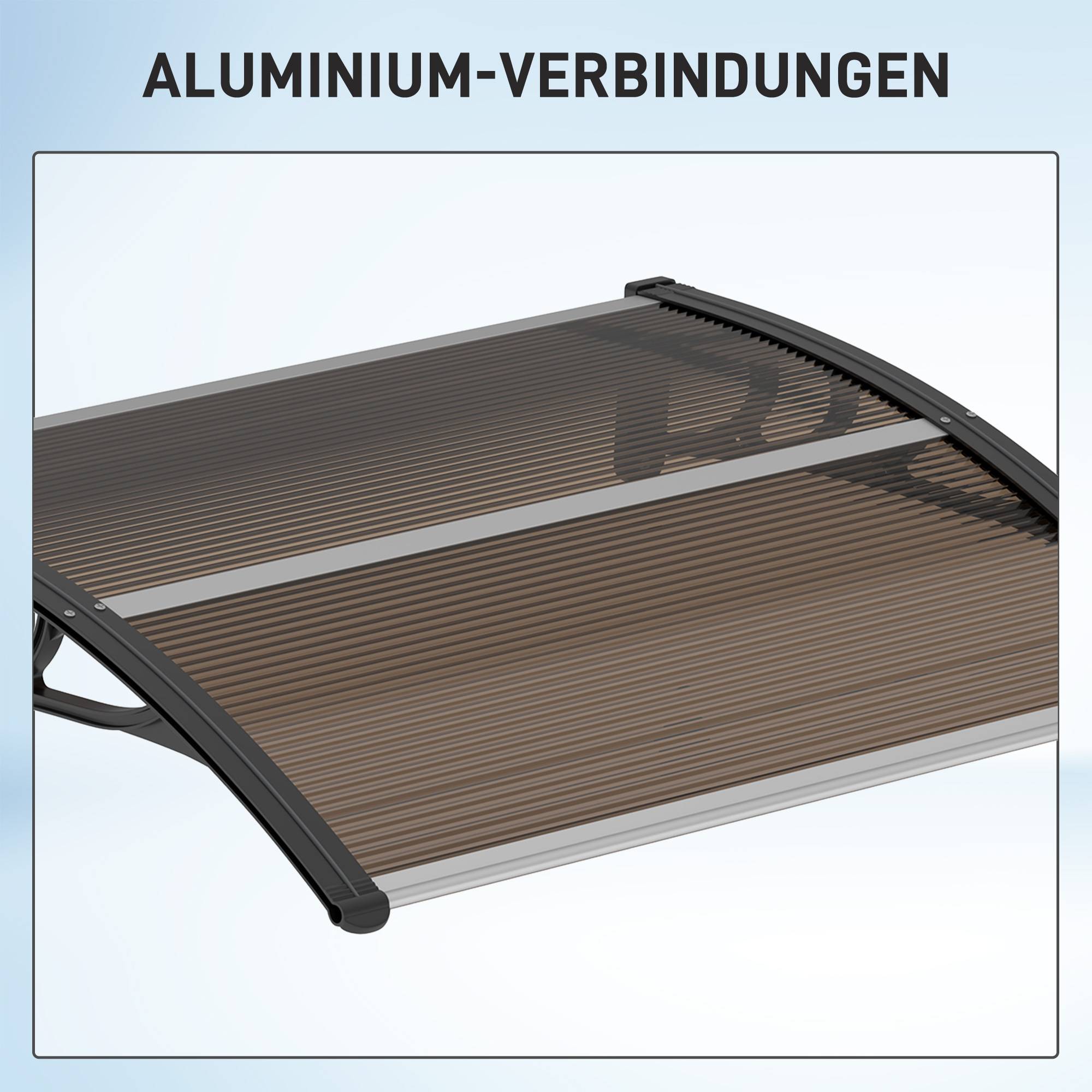 Auvent de porte polycarbonate transparent 120 x 75 x 23 cm - PANGIVO - Image 9