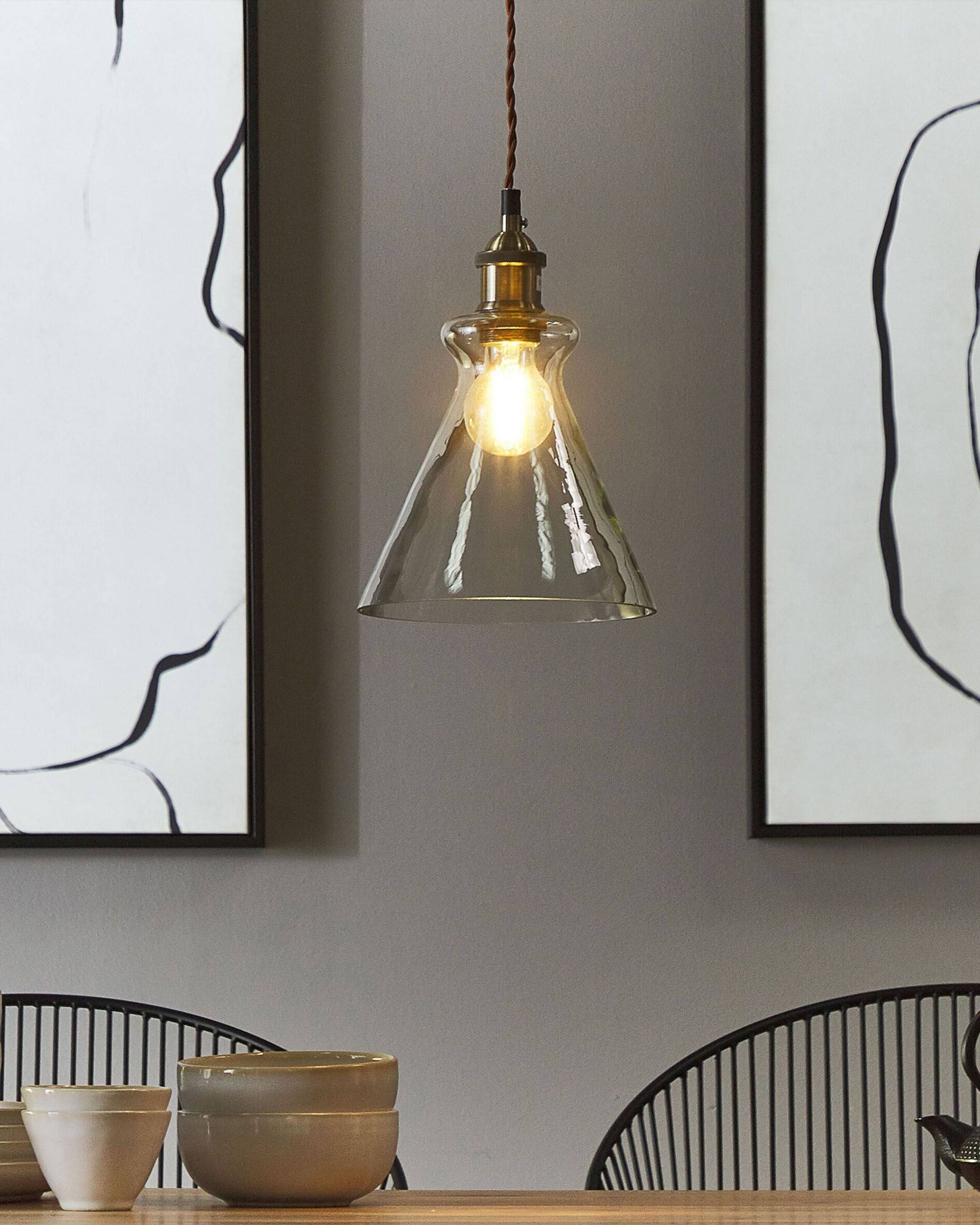 Beliani - Lampe suspension Verre Transparent BERGANTES - Beliani - Image 1