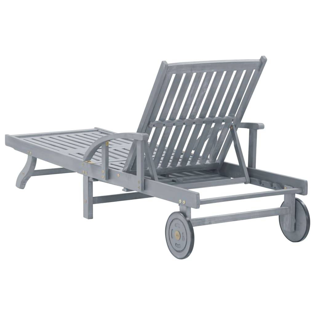 Bain de Soleil Bois Acacia Massif Gris Roues Jardin – ComfortXL Outdoor Living - Image 4