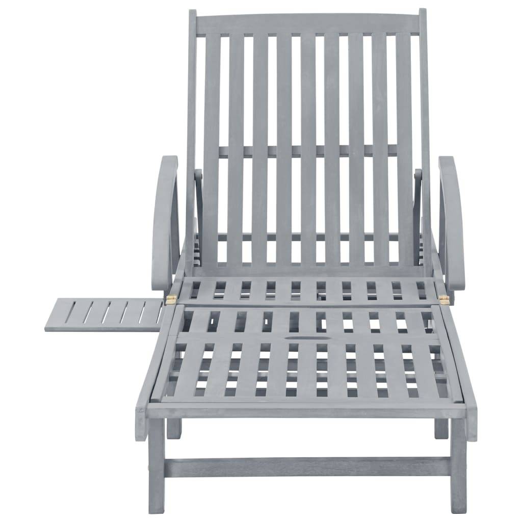 Bain de Soleil Bois Acacia Massif Gris Roues Jardin – ComfortXL Outdoor Living - Image 2