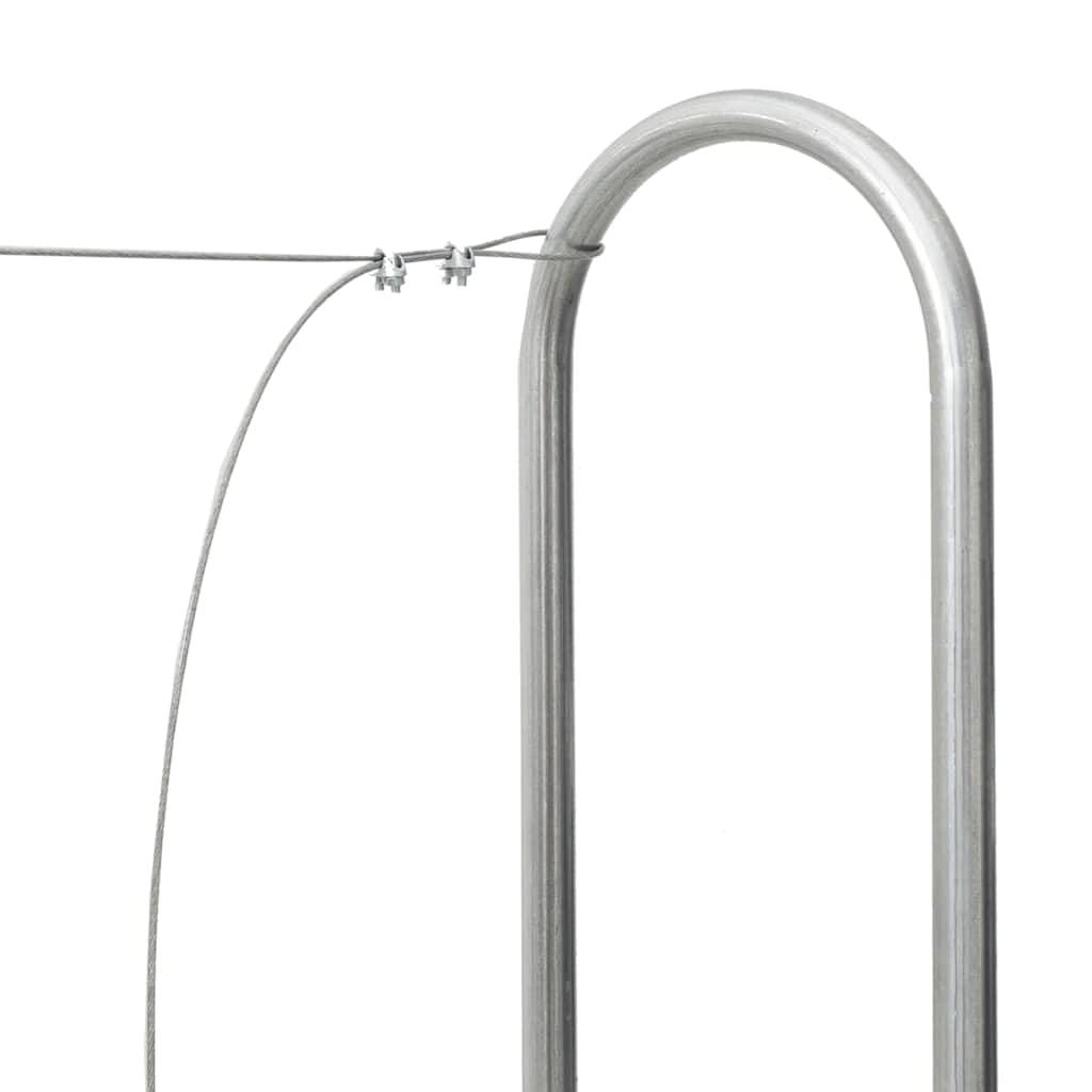 Grand abri-bûches extérieur acier galvanisé stockage bois jardin 300x25x150 cm Argenté - ComfortXL Outdoor Living - Image 7