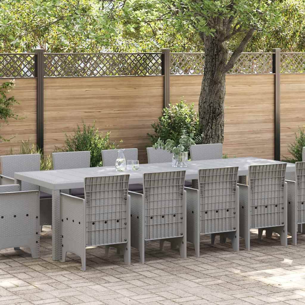 ComfortXL - Table et Chaises de Jardin 12 Places Résine Tressée avec Coussins Anthracite pour Réceptions Gris Clair – ComfortXL Outdoor Living - Image 1