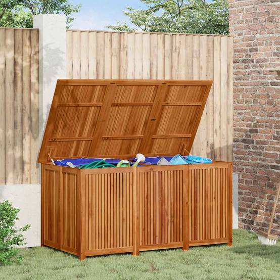 Coffre de jardin bois d'acacia naturel 150 x 80 x 75 cm - PANGIVO - Image 1