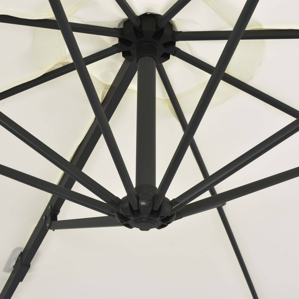 Helloshop26 - Parasol meuble de jardin en porte-à-faux avec mât en acier 300 cm sable - Image 6