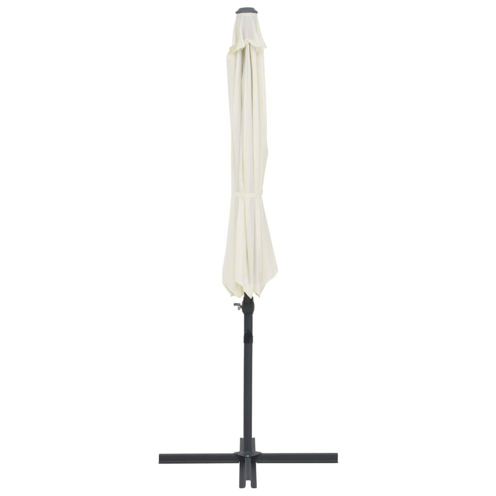 Helloshop26 - Parasol meuble de jardin en porte-à-faux avec mât en acier 300 cm sable - Image 4