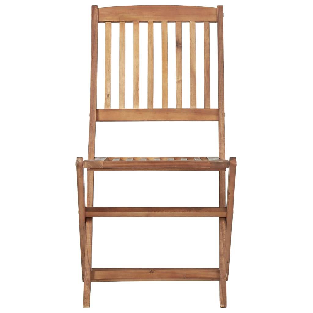 Lot de 6 Chaises de repas pliantes en Bois d'acacia avec Coussins pour Jardin et Terrasse Beige – ComfortXL Outdoor Living - Image 5
