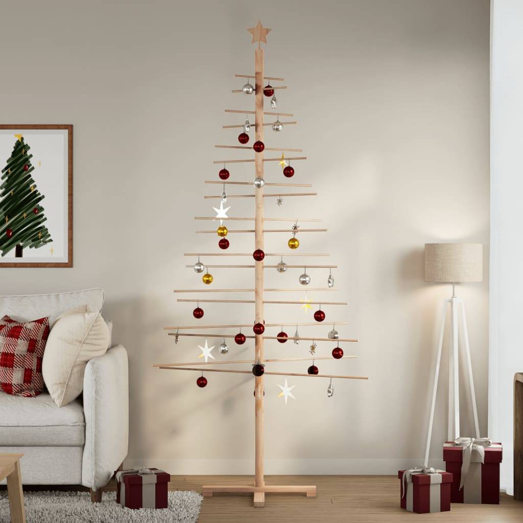 Maison Chic - Sapin de Noël | Arbre de Noël en bois pour décoration 210 cm bois massif de pin Maison Chic - Image 2
