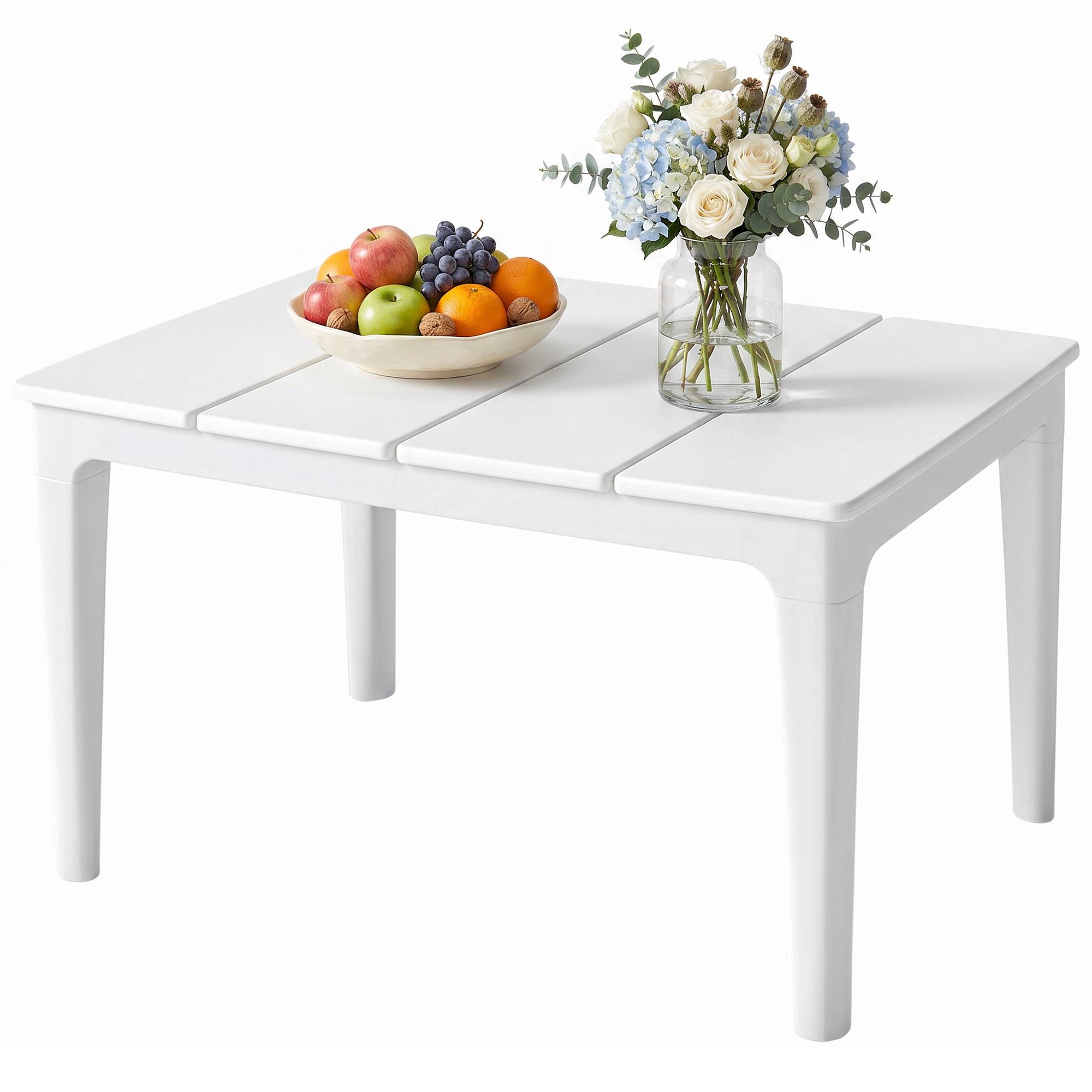 Table d'appoint 70 x 53 cm, résistante aux intempéries, table de jardin rectangulaire en plastique, table de balcon, charge maximale 35 kg - Image 2